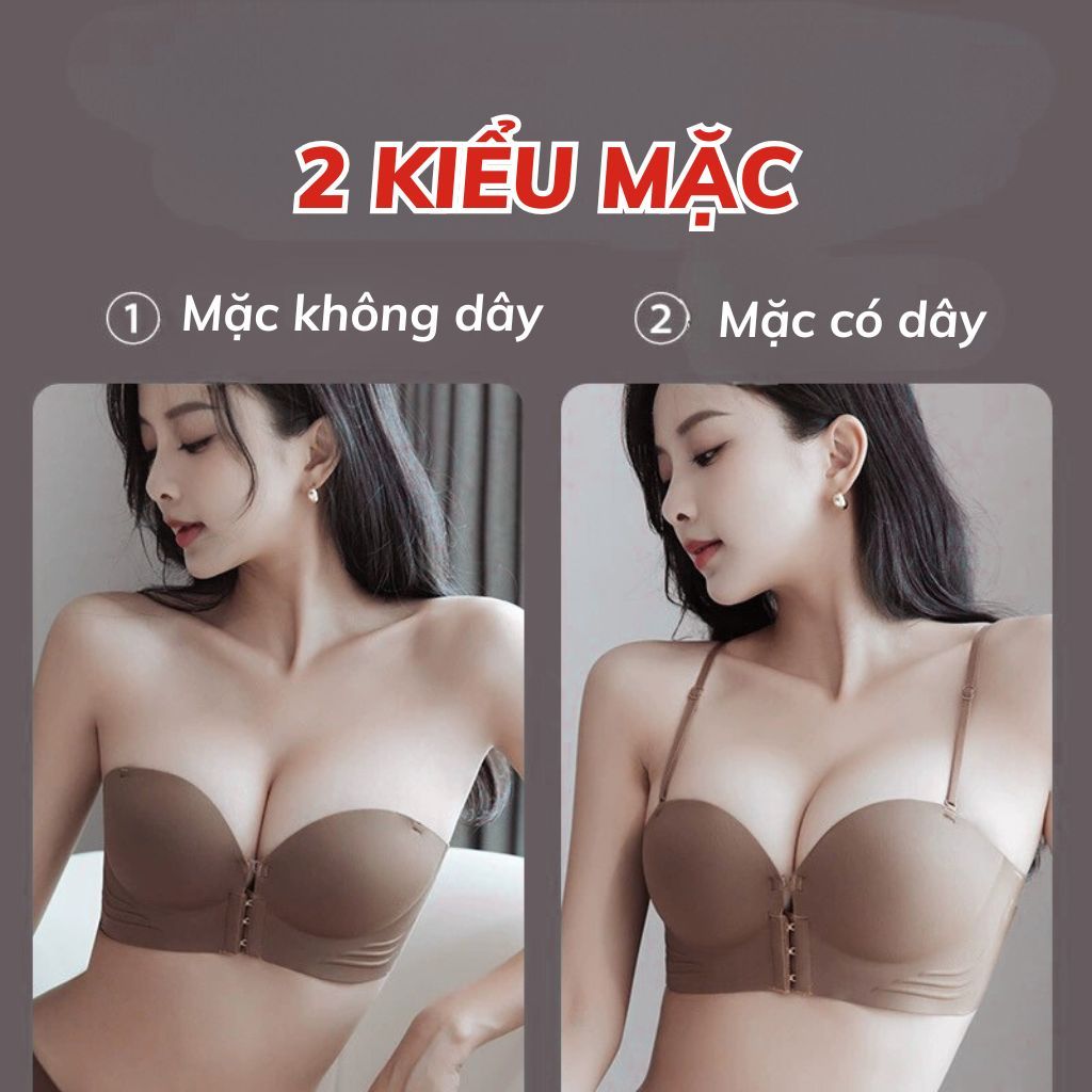 Áo ngực nữ su đúc không dây đệm dày nâng đỡ tạo quả gợi cảm chống tuột mặc áo 2 dây sexy LANIXA A806