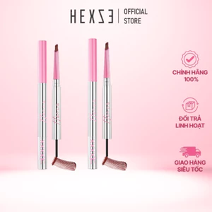 Combo 2 chì kẻ mày tích hợp Mascara 2 đầu HEXZE, lên chuẩn màu, màu tự nhiên lâu trôi