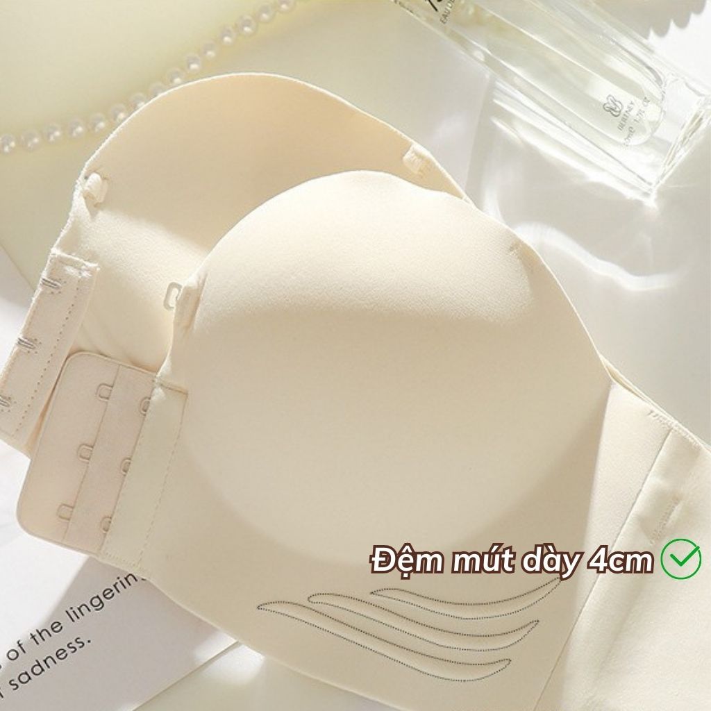 Áo ngực nữ su đúc không dây đệm dày nâng đỡ tạo quả gợi cảm chống tuột mặc áo 2 dây sexy LANIXA A806