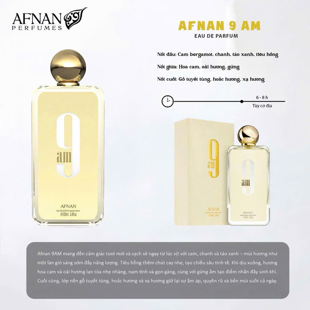 Nước Hoa AFNAN 9AM - 9PM fullsize các dòng