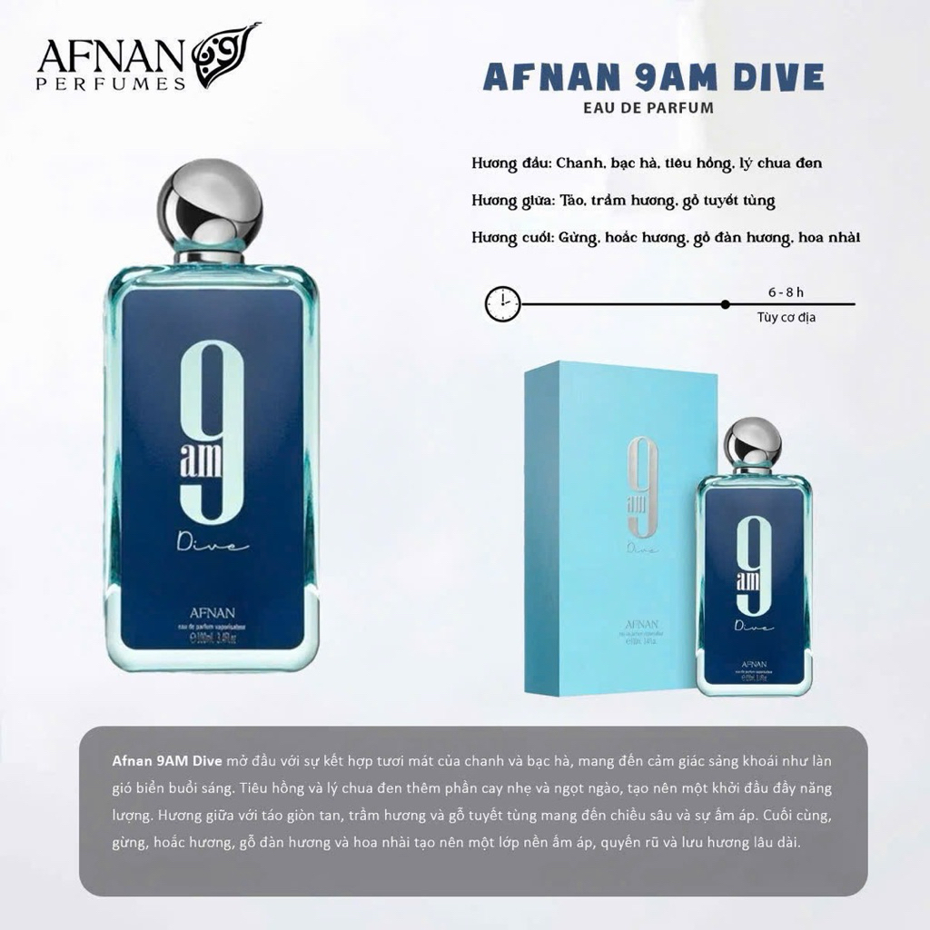 Nước Hoa AFNAN 9AM - 9PM fullsize các dòng