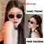 Kính râm oval gọng kim loại chống tia UV chống nắng thời trang nam nữ T9