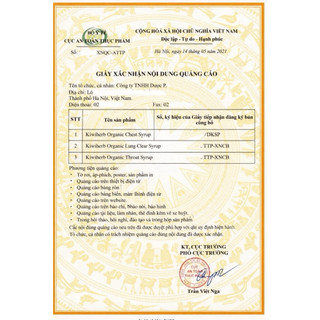 Siro Ho Đẩy Đờm Kiwiherb Children's Organic Chest Syrup 100ML
