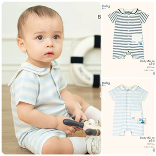 0-9m | Bubaby Body đùi ngắn tay cổ thuỷ thủ PCT235301 cao cấp cho bé trai và bé gái mềm mịn mỏng nhẹ thoáng mát an toàn