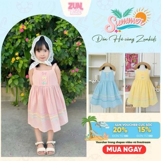 Váy Dây Bé Gái Pastel AZD543 – Váy Đính Nơ Ngọt Ngào, Đi Tiệc – Đi Chơi