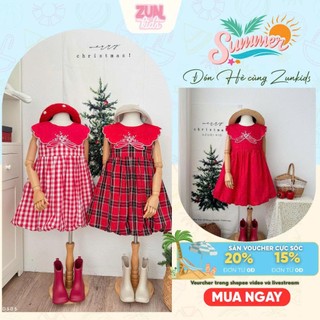 Váy Bé Gái Dáng Tùng Quả Bí – Váy Dự Tiệc/Noel Chất Cotton Thoáng Mát