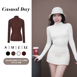 Áo thun nữ cổ lọ 3p LÓT LÔNG Dài tay Ôm Body giữ nhiệt Casual Day LL6