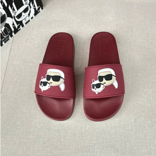 Dép Nam KarrL Phong Cách Trẻ Logo Ông Già _Quai Cao Su Đỏ Đen 2 Màu Hợp Thời Trang Đủ Size 37-43.