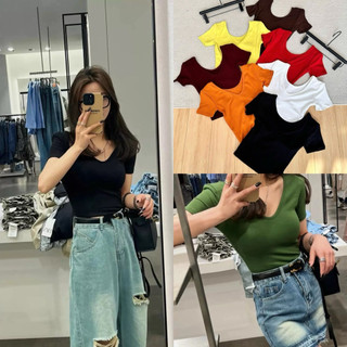 Áo thun cotton cổ thuyền cộc tay có đệm vai (hàng QC -Wu33) #2301