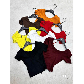 Áo thun cotton cổ thuyền cộc tay có đệm vai (hàng QC -Wu33) #2301
