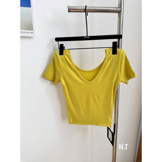 Áo thun cotton cổ thuyền cộc tay có đệm vai (hàng QC -Wu33) #2301