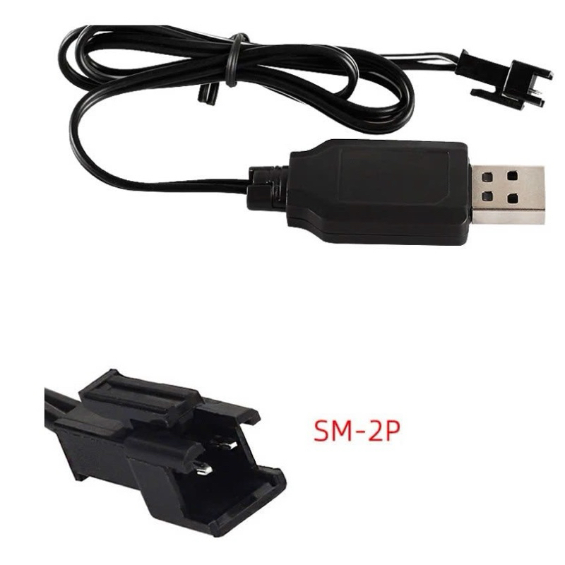 Cáp Sạc USB Đồ Chơi Điều Khiển Từ Xa Xe Súng Điện 3.7 Sạc Pin Lithium SM4P Cắm 7.4V