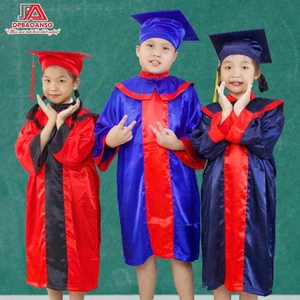 Áo Mũ Tốt Nghiệp Mầm Non Mặc Làm Lễ Ra Trường, Chụp Ảnh Kỷ Yếu - Vải Lụa Bóng Nhiều Màu Nổi Bật