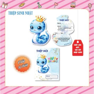 Thiệp mời sinh nhật rắn, thôi nôi ngựa , giấy nhập khẩu cao cấp kt 10.5 x 15 cm 1 BỘ 10 CÁI /20K mẫu mới sêu hot