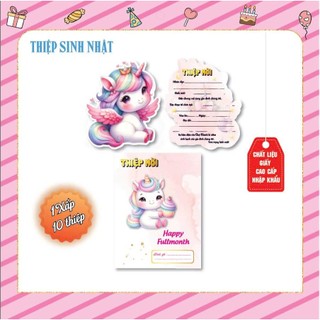Thiệp mời sinh nhật rắn, thôi nôi ngựa , giấy nhập khẩu cao cấp kt 10.5 x 15 cm 1 BỘ 10 CÁI /20K mẫu mới sêu hot