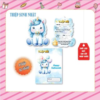 Thiệp mời sinh nhật rắn, thôi nôi ngựa , giấy nhập khẩu cao cấp kt 10.5 x 15 cm 1 BỘ 10 CÁI /20K mẫu mới sêu hot
