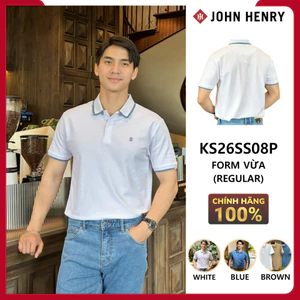 JOHN HENRY - KS26SS08P-RGSR - Áo Polo Nam Ngắn Tay Form Vừa. Chất liệu Cotton Sorona thấm hút mồ hôi