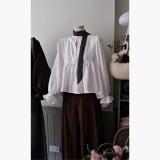 Áo babydoll cổ khuy tay bèo ChangStore - A39