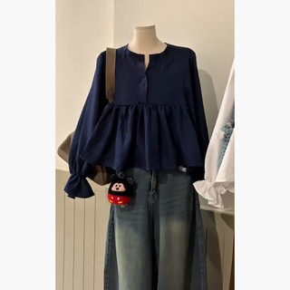 Áo babydoll cổ khuy tay bèo ChangStore - A39