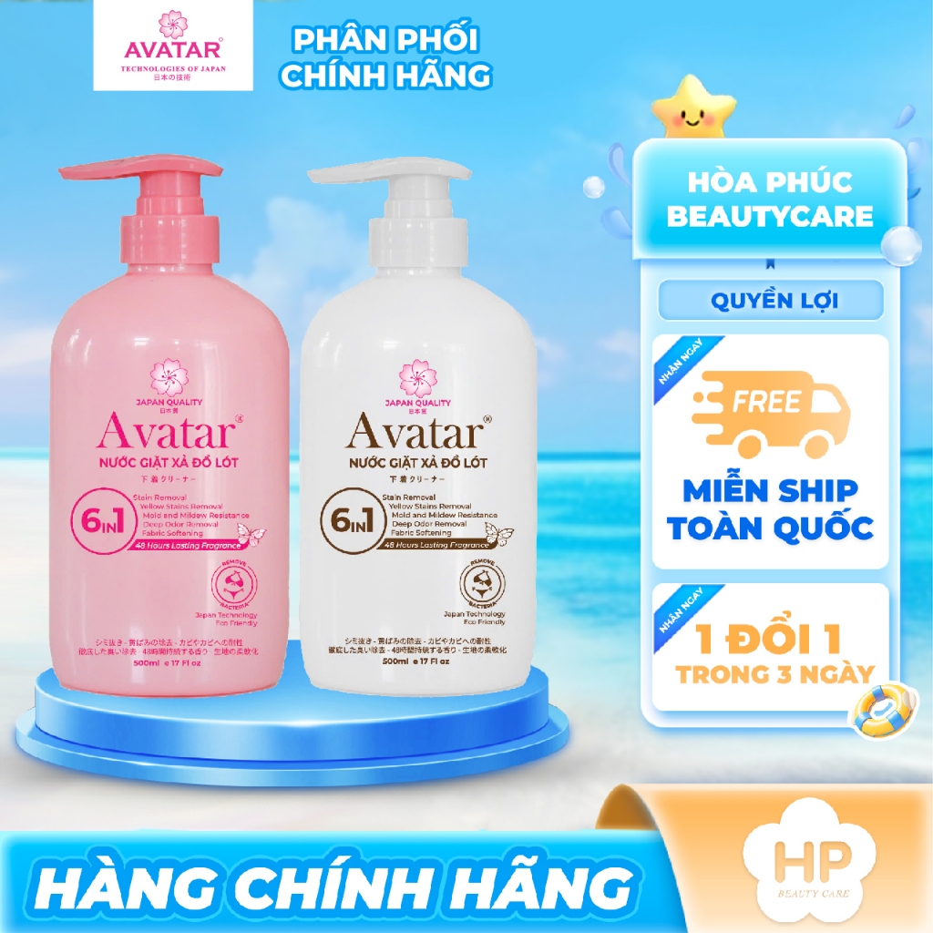Nước Giặt Xả Đồ Lót Chuyên dụng 6 In 1 Lưu Hương 48h Avatar 500ML (2 Mùi Hương)