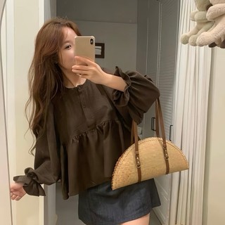 Áo babydoll cổ khuy tay bèo ChangStore - A39