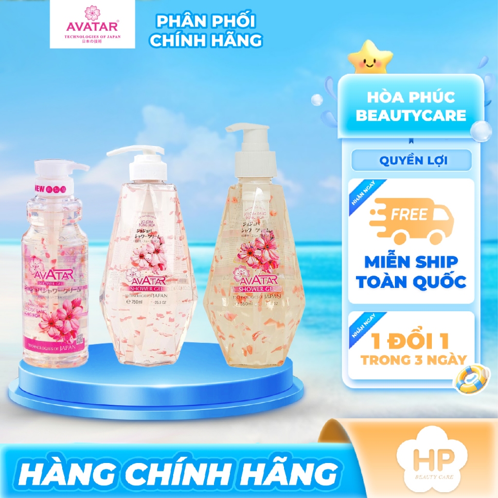 Sữa Tắm Giúp Thơm Mịn Da Hương Bông Hoa Jojoba Avatar (3 Dung Tích)