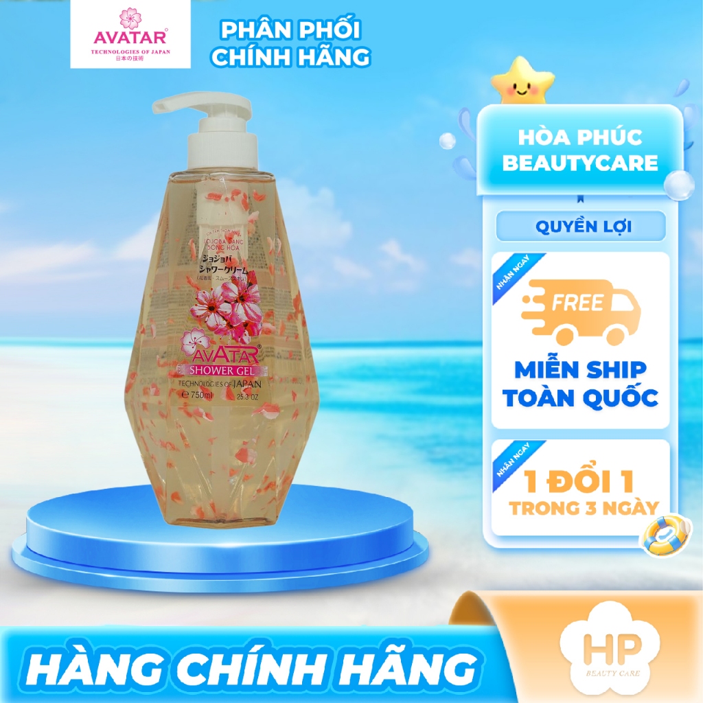 Sữa Tắm Thơm Mịn Da Bông Hoa Jojoba Avatar (Chai 750ml)