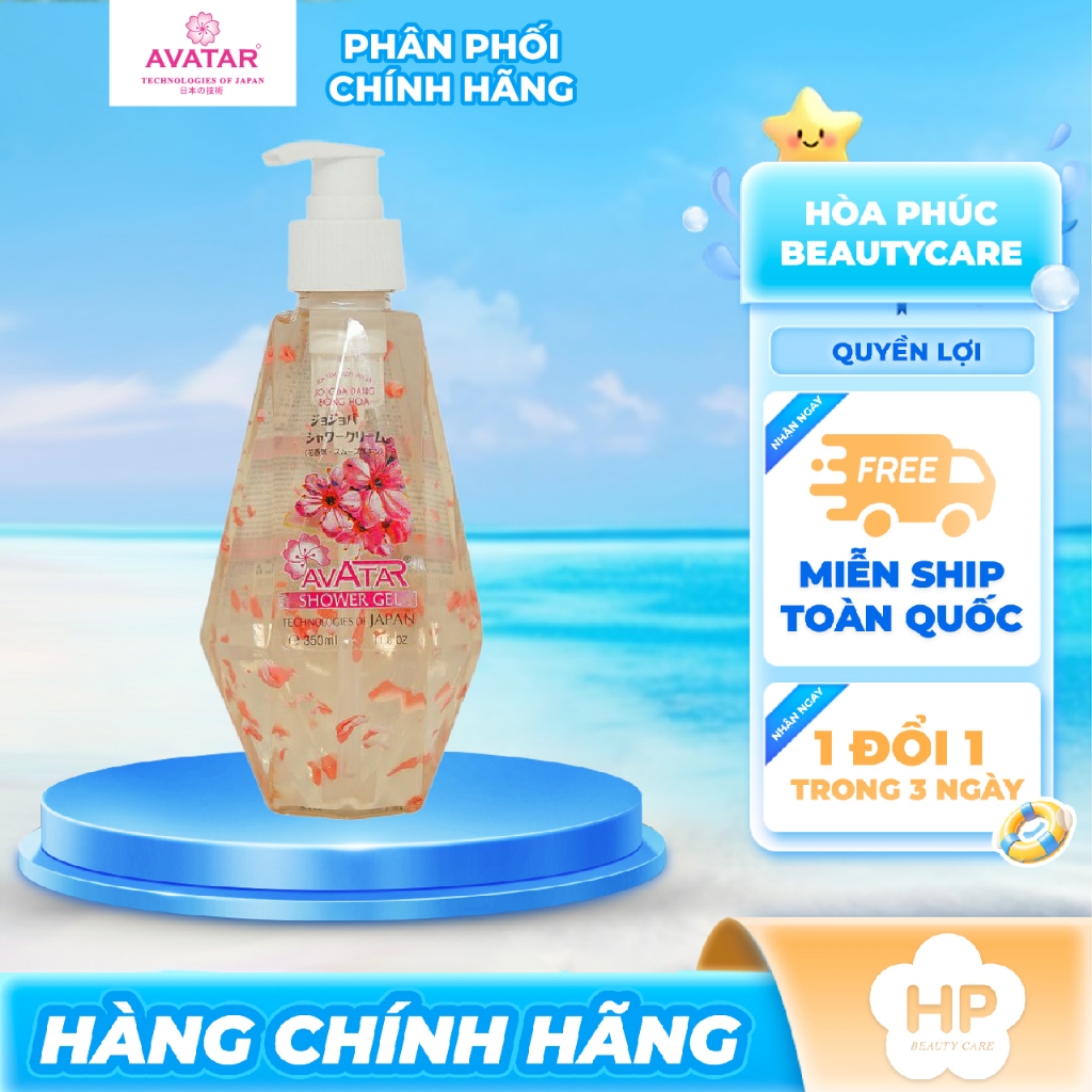 Sữa Tắm Thơm Mịn Da Bông Hoa Jojoba Avatar (Chai 350ml)