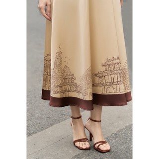 Áo Kiểu Nữ Sơ Mi Lụa LAMER FASHION Dáng Suông Vai Chờm Cổ Bẻ Phối Chân Váy Lụa In Họa Tiết L61B26H022 L62L26Q008