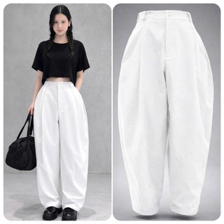 Quần ống cong dáng rộng Ly179 Nhún ly trước  sau có túi Kaki dày dặn Sóng Giặt Máy Thoải Mái Phong Cách Đi Làm Học Tiệc