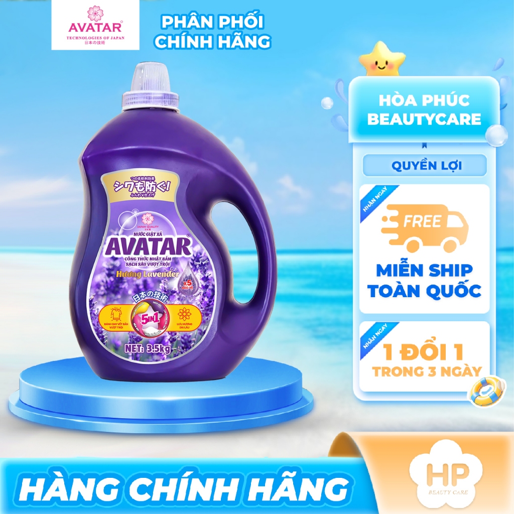 Nước Giặt Xả Avatar 5 Trong 1 Hương Lavender 3,5kg
