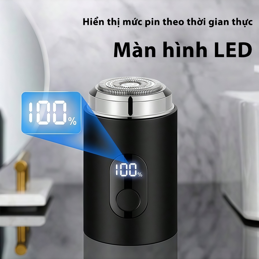 Máy cạo râu nam mini bỏ túi, Thiết kế nhỏ gọn tiện lợi,Màn hình led thông minh