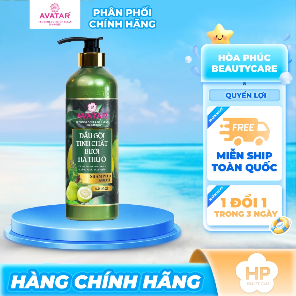 Dầu Gội Avatar Tinh Chất Bưởi Giúp Tóc Bồng Bềnh Chắc Khỏe (600mL)
