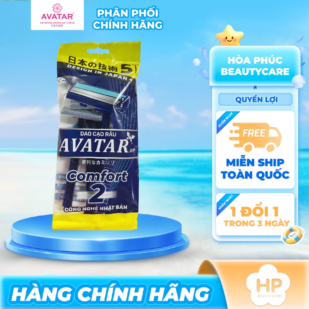 Dao Cạo Râu 2 Lưỡi Kép Thân Nhựa Avatar Dành Cho Nam Giới (Set 5 Dao Cạo)