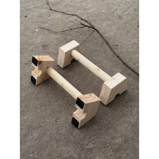 PARALLETTES GỖ - DỤNG CỤ HÍT ĐẤT, CHỐNG ĐẨY BẰNG GỖ TỰ NHIÊN CÓ ĐẾ CHỐNG TRƯỢT , Khoét Chân