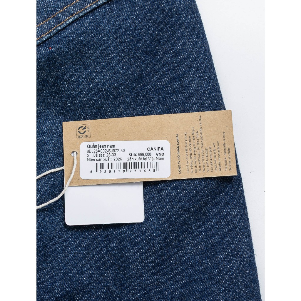 Quần jeans nam CANIFA dáng cơ bản form vừa 8BJ26A002