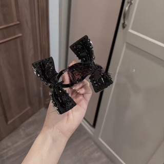 kẹp tóc nơ đá vuông bling lấp lánh size 8p
