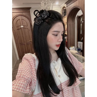 kẹp tóc nơ đá vuông bling lấp lánh size 8p