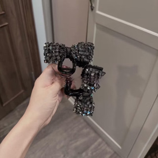 kẹp tóc nơ đá vuông bling lấp lánh size 8p