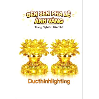 Đèn sen nhựa thờ cúng Phật 20 ánh sáng đổi màu, vàng,  đỏ tôn nghiêm