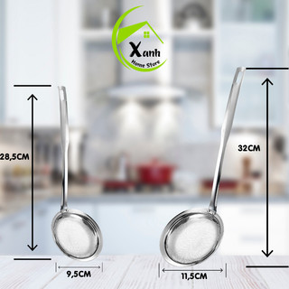 Muôi Lọc Dầu Tách Mỡ Thiết Kế Chống Trơn Inox Không Gỉ GD103 - Muỗng Hớt Bọt Mỡ Thừa Inox An Toàn