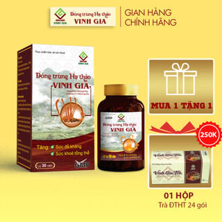 [MUA 1 TẶNG 1] Đông Trùng Hạ Thảo Vinh Gia Giúp Tăng Cường Sức Đề Kháng Hộp 30V Tặng 01 Trà 24 gói