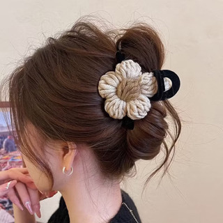 kẹp tóc nhung hoa len đan size 13p