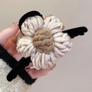 kẹp tóc nhung hoa len đan size 13p