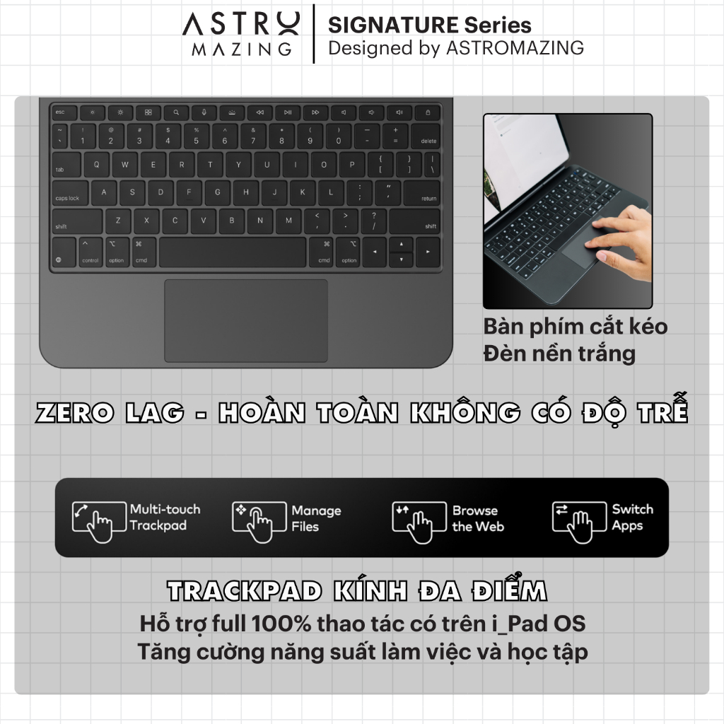 [Magnetic Keyboard V3 Ultra] Bao da bàn phím AstroMazing Pro Magnetic Keyboard dành cho 11 12.9 Air 4 5 6 10 | BigBuy360 - bigbuy360.vn