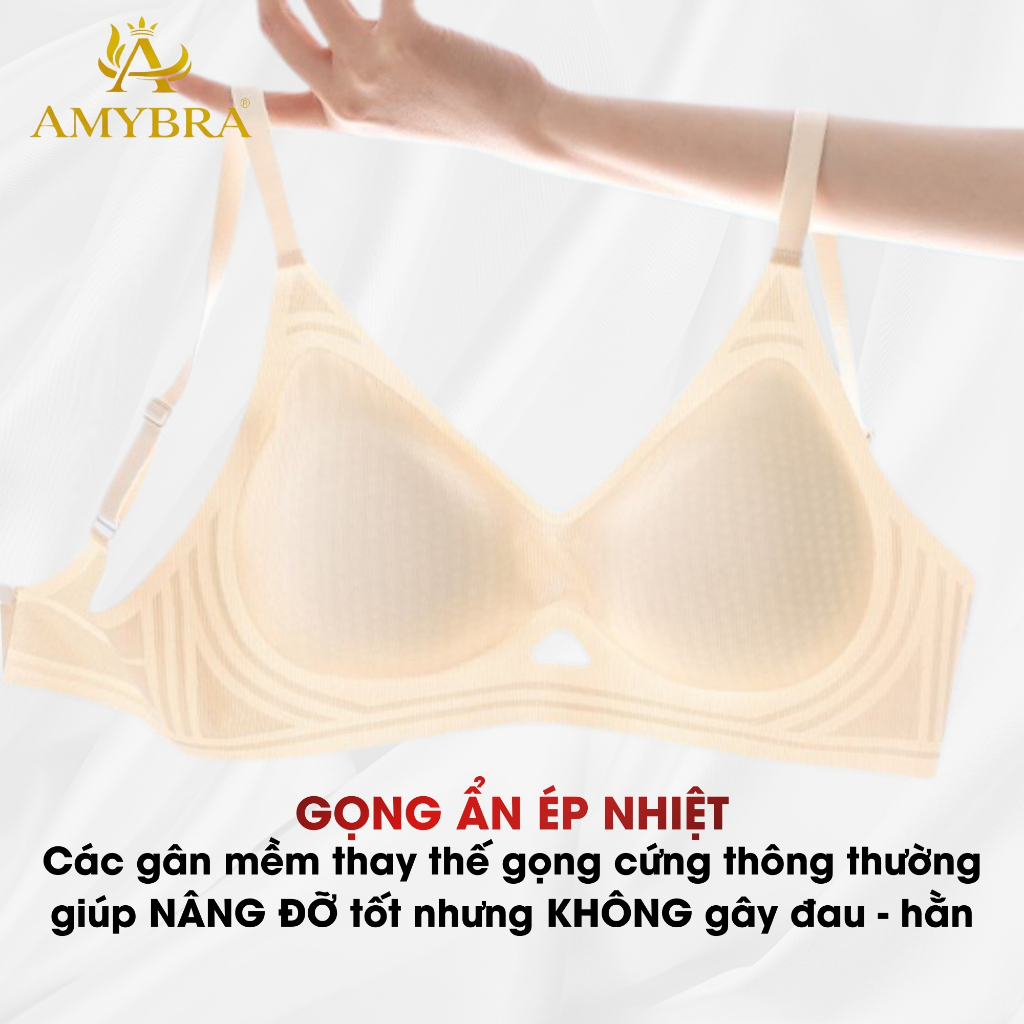Áo Ngực Nữ Không Gọng Nâng Ngực - Áo lót Nữ Chất Su Co Giãn Thấm Hút Mồ Hôi AMYBRA A1289