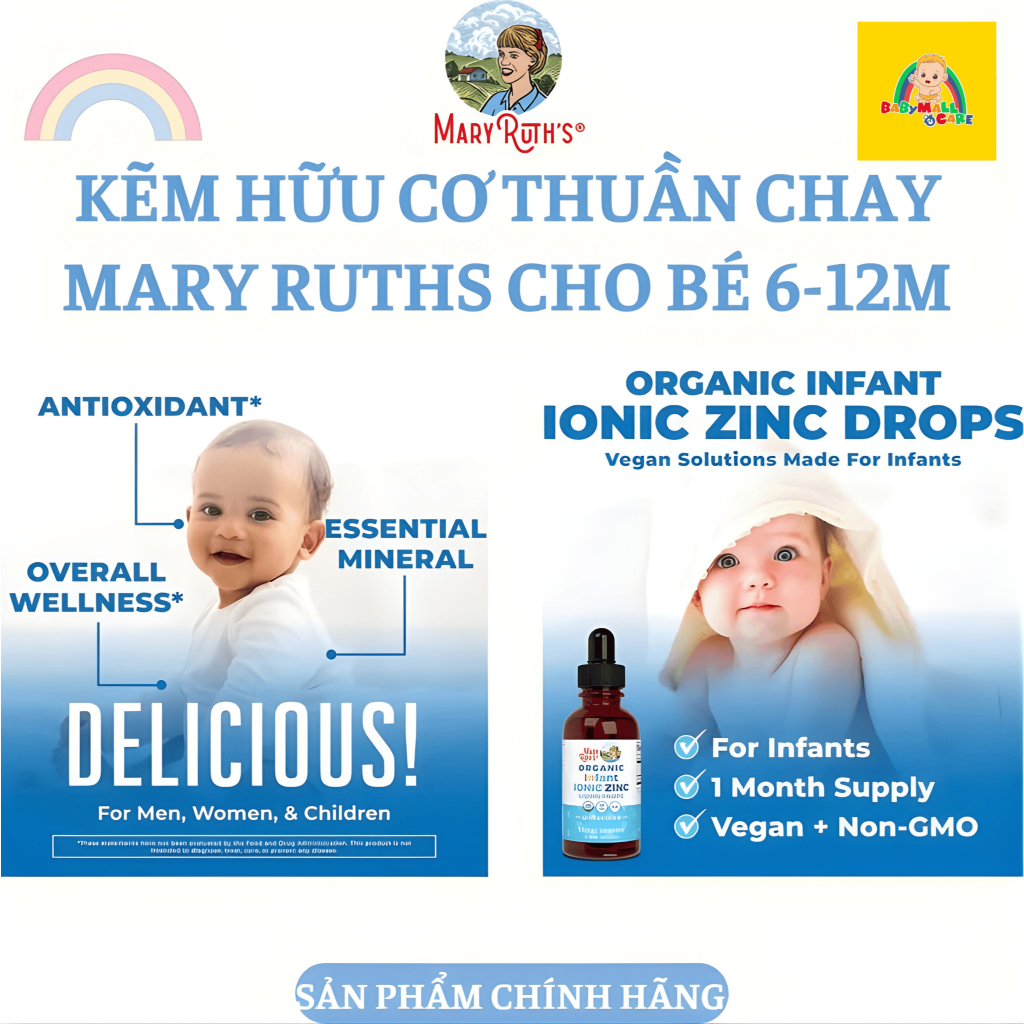 Dung Dịch Nhỏ Giọt Mary Ruth’s Organic Infant Ionic Zinc 60ml Bổ Sung Kẽm Cho Bé |  Babymall & Care