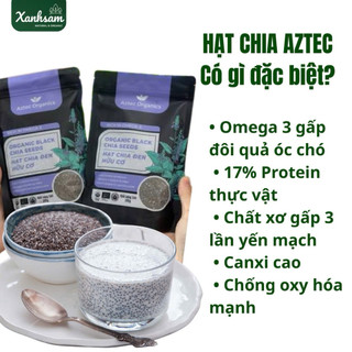 Hạt Chia Đen Hữu Cơ Aztec Organics 200g - Xanhsam Natural & Organic