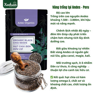Hạt Chia Đen Hữu Cơ Aztec Organics 200g - Xanhsam Natural & Organic