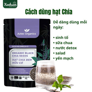 Hạt Chia Đen Hữu Cơ Aztec Organics 200g - Xanhsam Natural & Organic